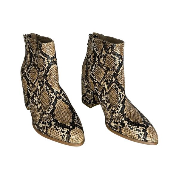 Steve Madden Julianne Snake Embossed Ankle Booties Boots Point Round Toe Size 6 - Picture 3 of 10